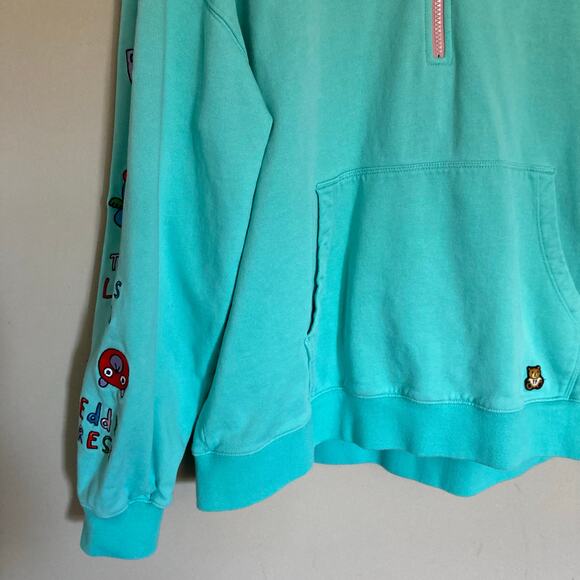 Teddy Fresh I Need A Hug Quarter Zip Hoodie Sweatshirt Pullover Size L Large - Picture 13 of 16